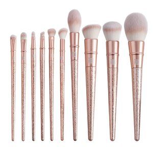 BEAUTYFACTOR 10pcs Makeup Brushes Set, Make up Brush with Makeup Brush Bag